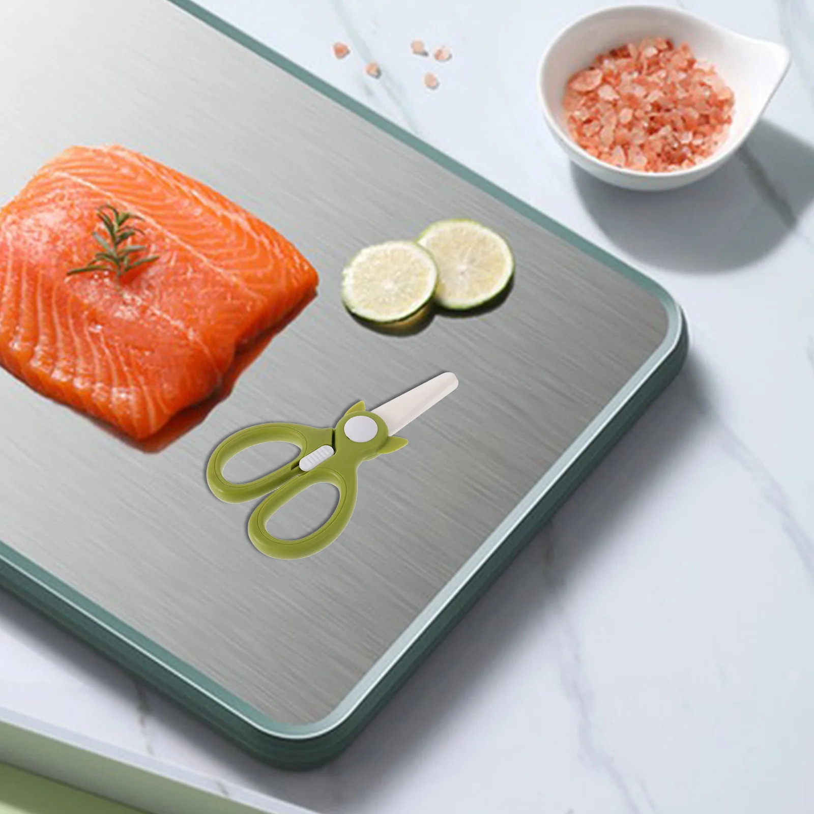 مقص طعام سيراميك محمول متعدد الوظائف، قطاعة معكرونة اللحوم، مادة آمنة، سهلة التنظيف للاستخدام المنزلي أثناء السفر #4