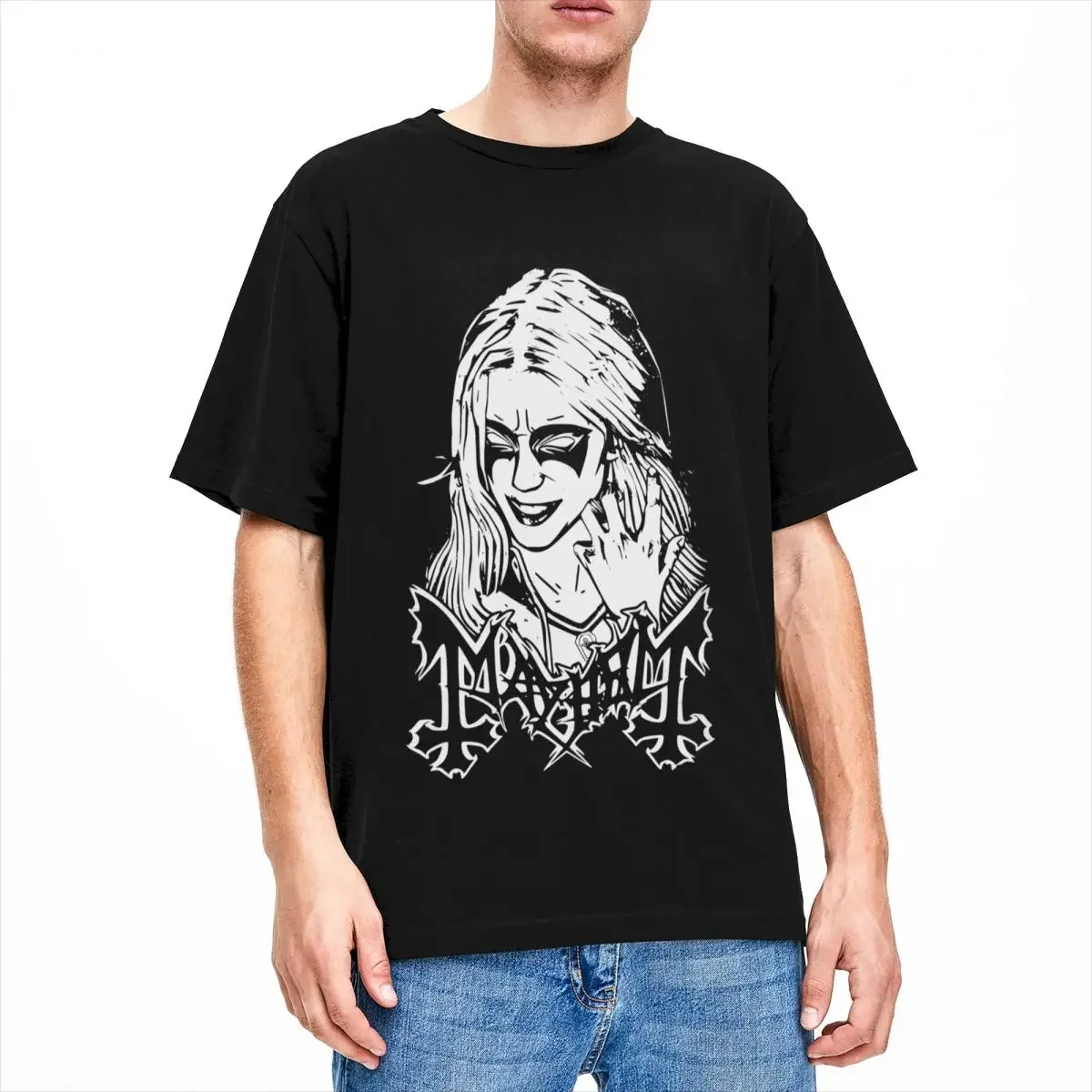 

Рубашка Mayhem Dead Merch для мужчин и женщин, Повседневная футболка из 100% хлопка, короткий вырез, топы большого размера