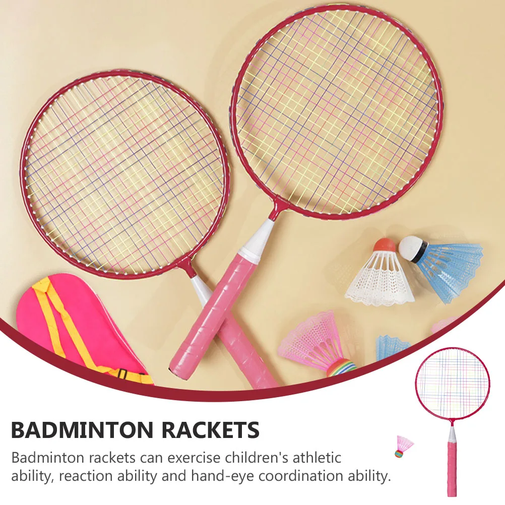 

Kids Badminton Racket Set 1 Pink Racket 1 R om Shuttlecock Durable Toy Lightweight Portable Child Sports Gift Ages 3 to 10 Years