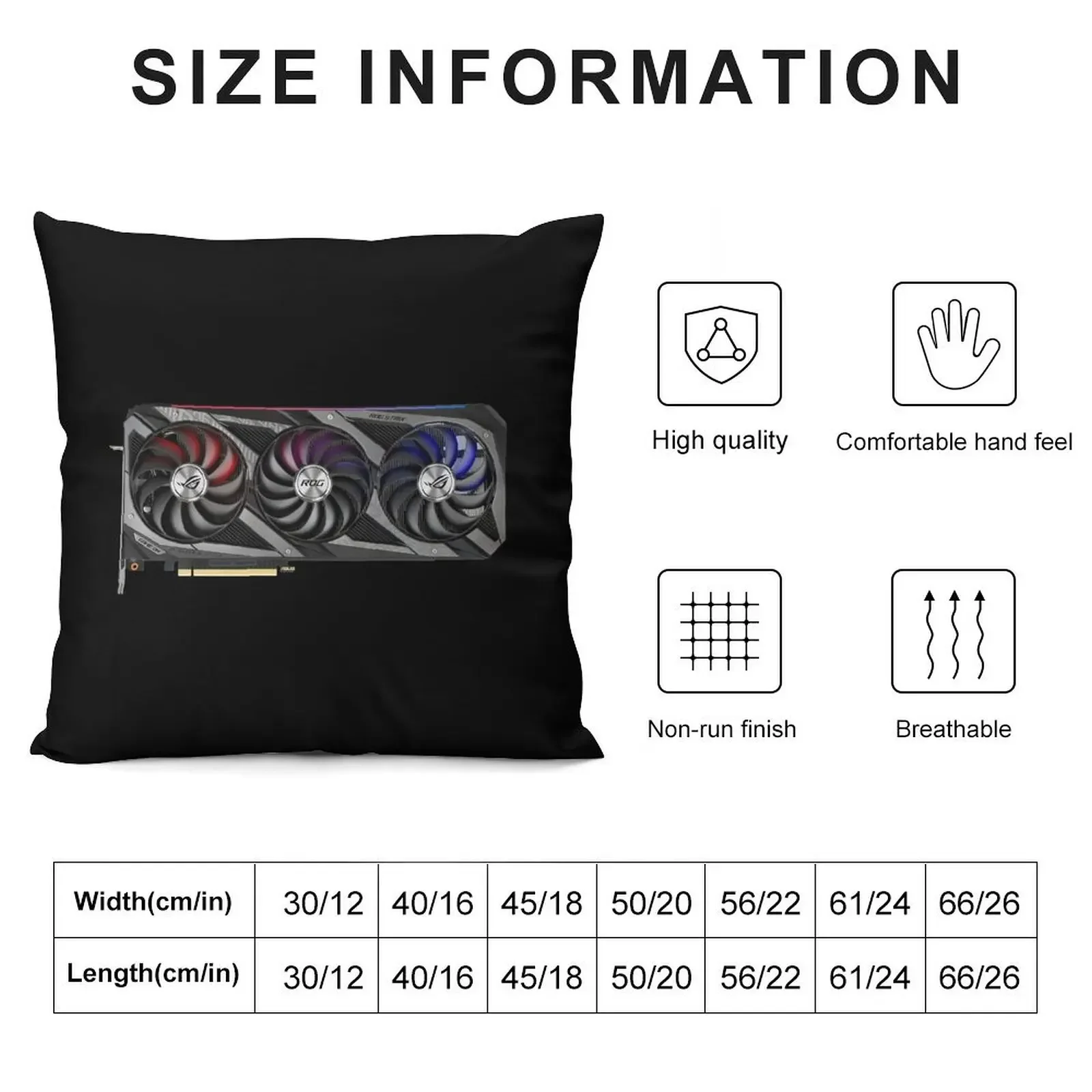 RTX 3070 3080 3090 Asus Rog Strix OC Gaming Throw Pillow Covers For Sofas Cushion Cover pillow