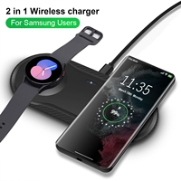 25W 2 in 1 Wireless Charger Dual Fast Charging Pad for Samsung S22 S21 Fold Flip Galaxy Watch 5 4 Classic 3 Active 2 Buds Pro