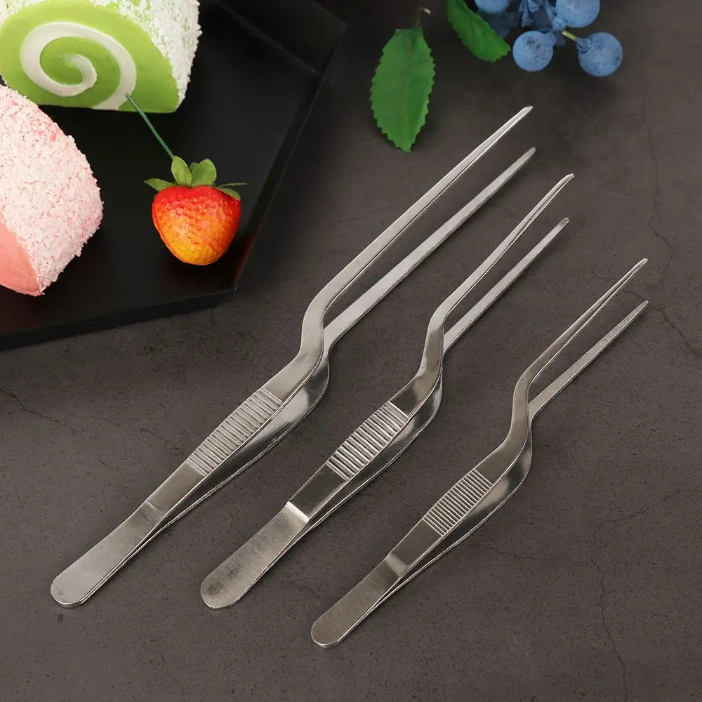 Barbecue Tongs Stainless Steel Tweezer Gun Shaped Chef Food Tweezers BBQ Clip Serving Presentation New Kitchen Tool