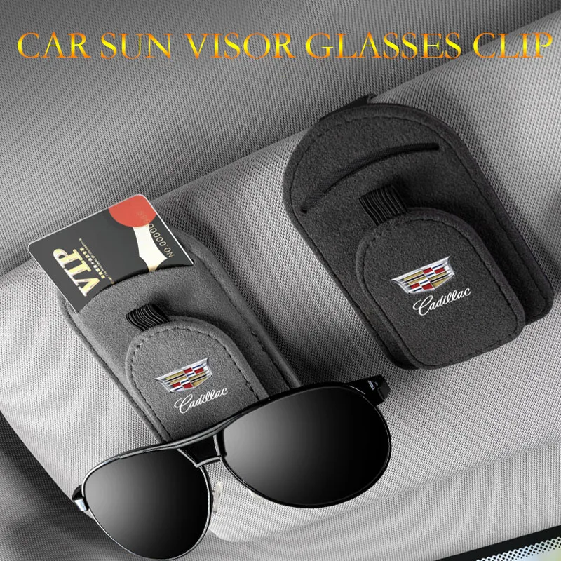 Car sun visor glasses clip suede magnetic multifunctional bracket suitable for Cadillac XT5 XT6 BLS SRX CTS ATSL CT4 CT5 CT6 STS