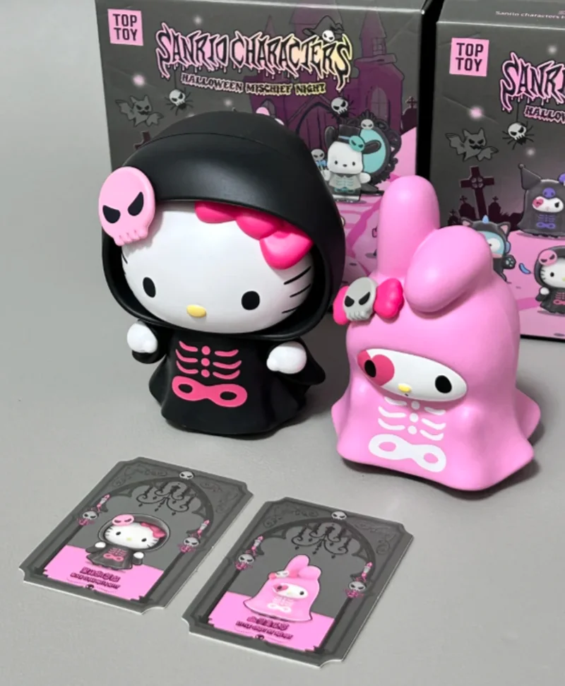 Kuromi and Badtz-Maru Halloween Trick-or-Treat Series Trendy Toy Model Blind Box Figure Decoration Gift for Boys and Girls
