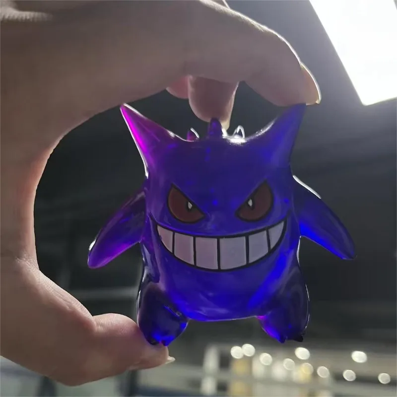 8cm Pokemon Anime rysunek Kawaii Gengar przezroczysta figurka statua Model lalki Decoraion kolekcjonerskie zabawki z PVC prezenty dla dzieci