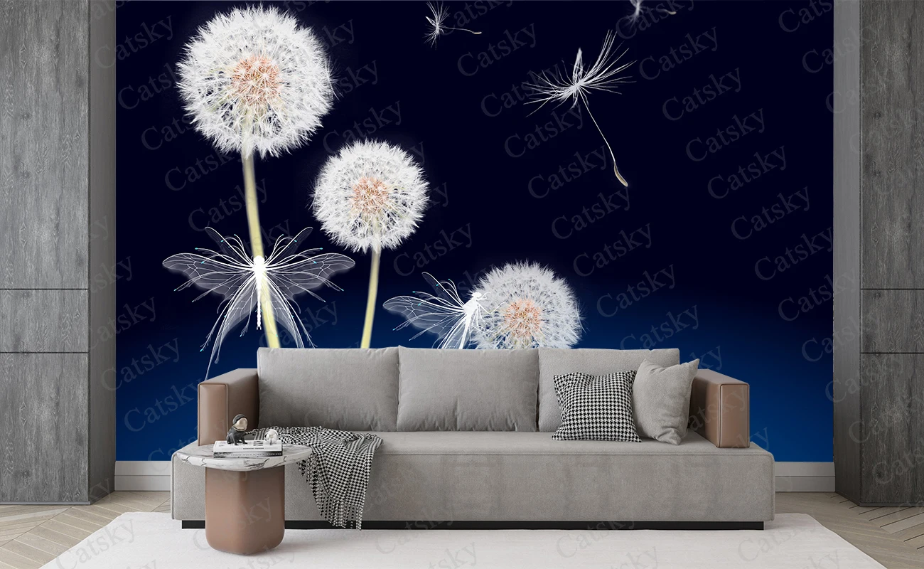 

dandelion botanical print Butterfly Wall Stickers Children Baby Room Ceiling Roof Mural Home Decor Self Adhesive Wall Sticker