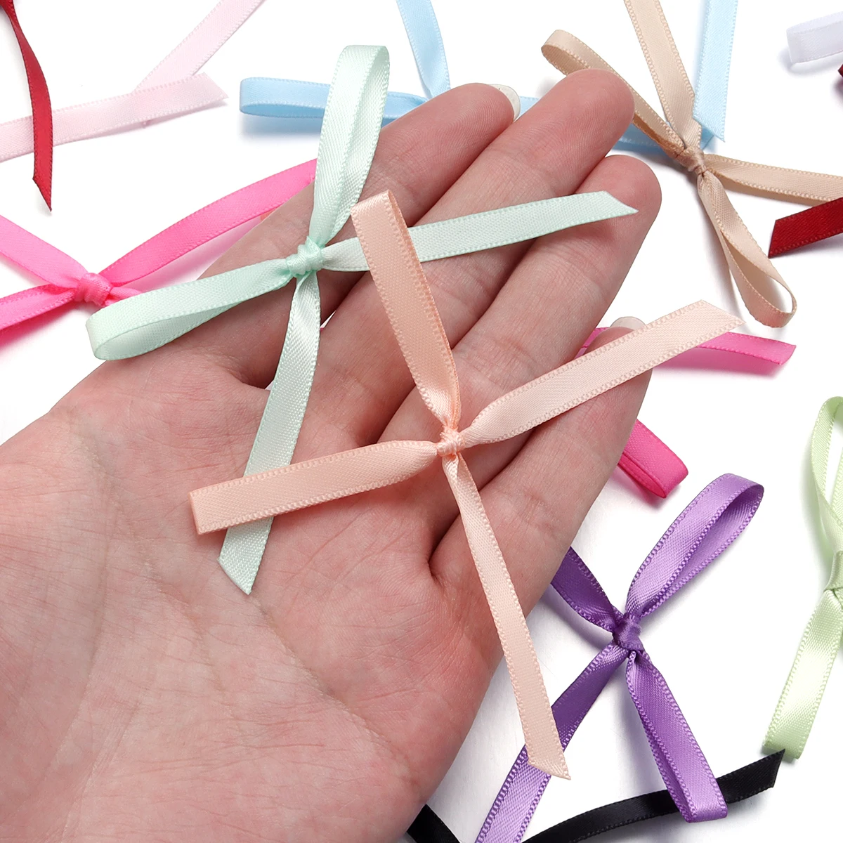 30Pcs/Lot 6.5*8.5cm Polyester Satin Ribbon Bows Ballet Style Bows For DIY Craft Sewing Gift Clothing Accessories Party Decor