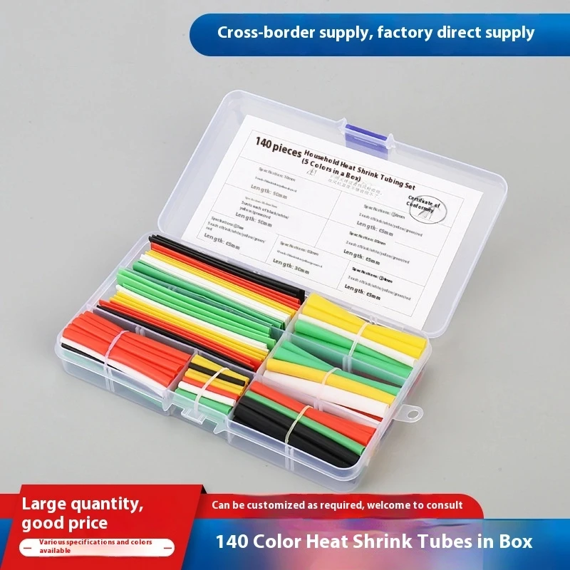 

140 шт. цветные термоусадочные трубки в штучной упаковке, набор изолированных проволочных трубок