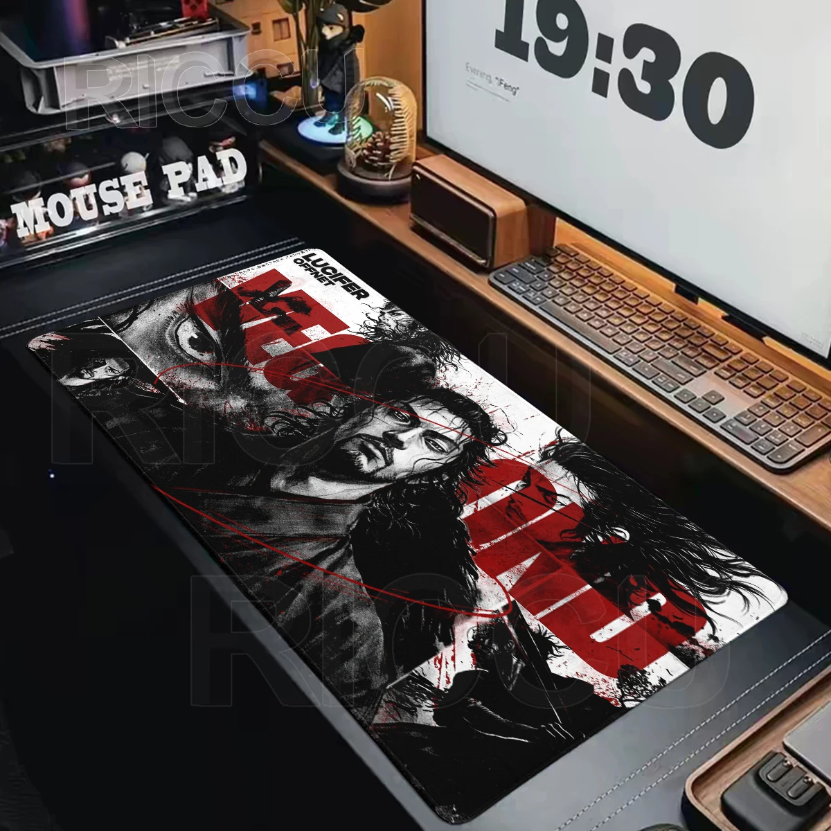Cool Miyamoto Musashi Vagabond Manga Mousepad Large Gaming Laptop PC Keyboard Mousemat E-Sports LockEdge Rubber Desk Mat Playpad