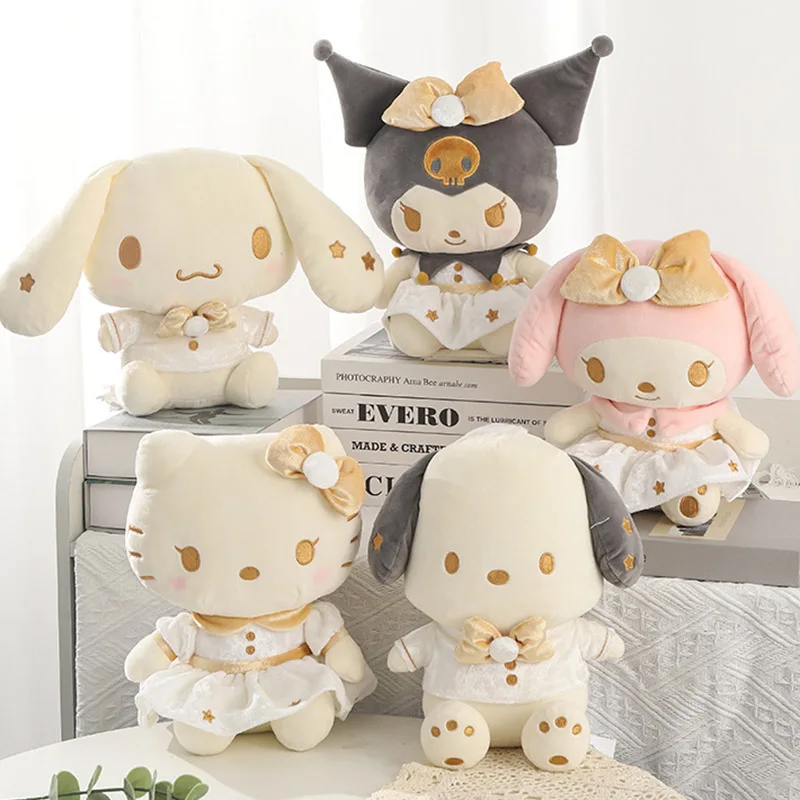 23cm Aoger Cartoon Golden My Melody Kuromi Cinnamoroll Pochacco Hello Kitty Decoration Pillow Stuffed Plush Doll Toy For Gift