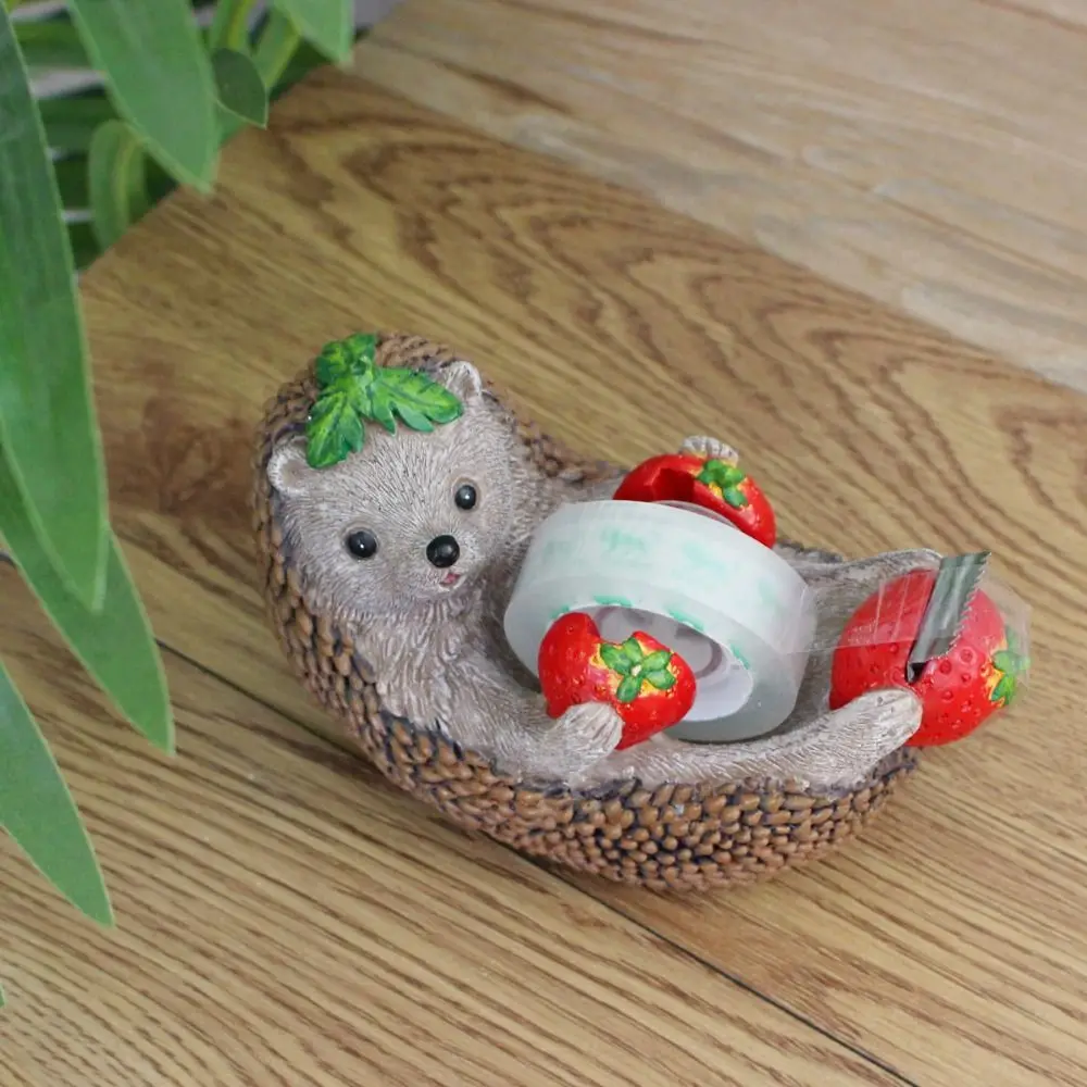 Set Cute Hedgehog Tape Holder Cartoon Easy to Use Hedgehog Tape Dispenser Animal Shape Hedgehog Desktop Ornaments