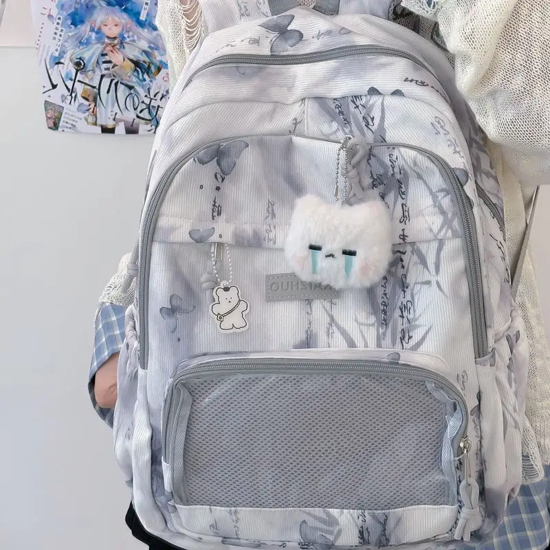 

Женские рюкзаки HAEX в китайском стиле, дизайн 2025 года, классические вельветовые сумки с бабочкой Ita, большая вместимость для студентов, Mochilas Para Mujer