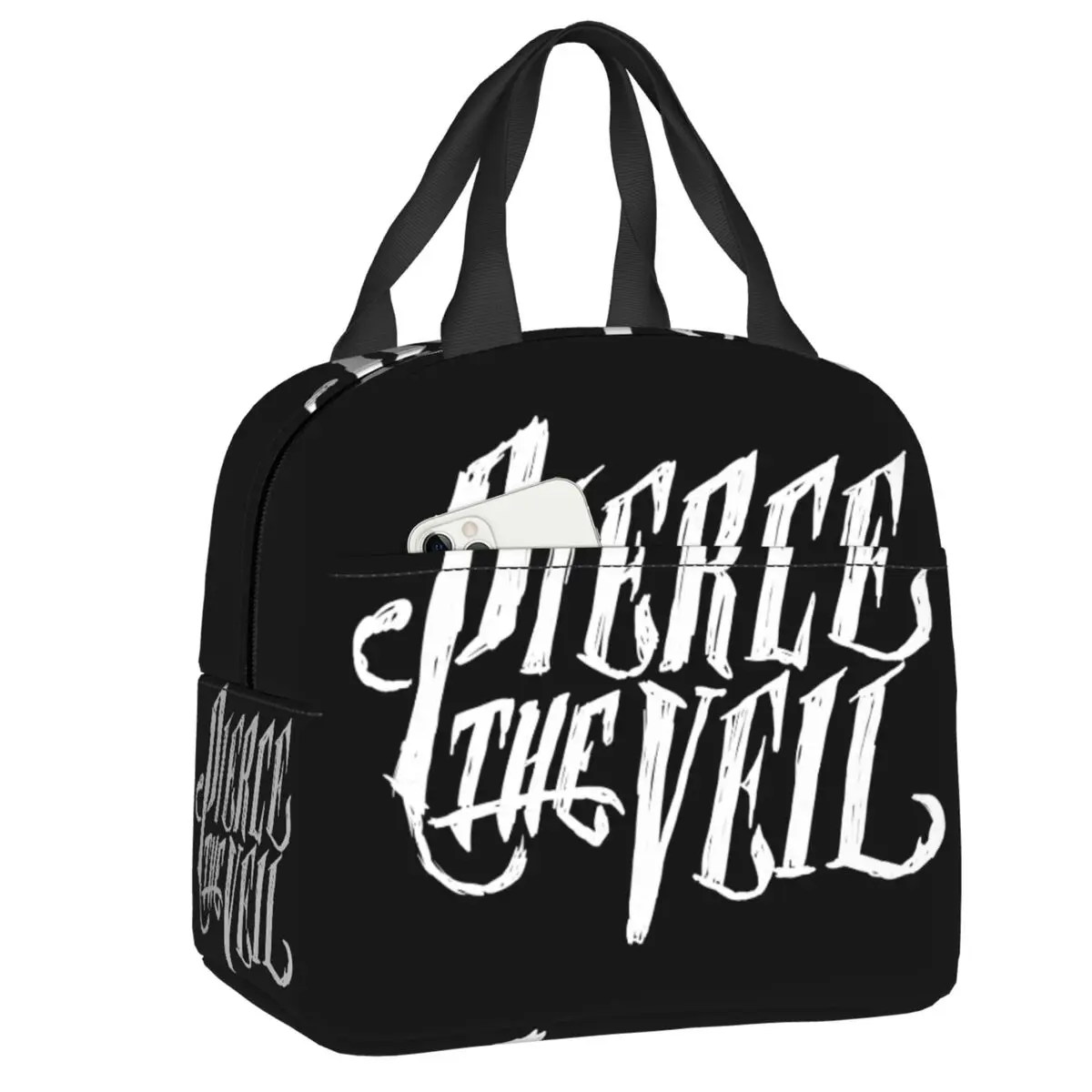 Custom Rock Band Pierce Veil Resuable Lunch Box Women Waterproof Cooler Thermal Food Insulated Lunch Bag School Children Student