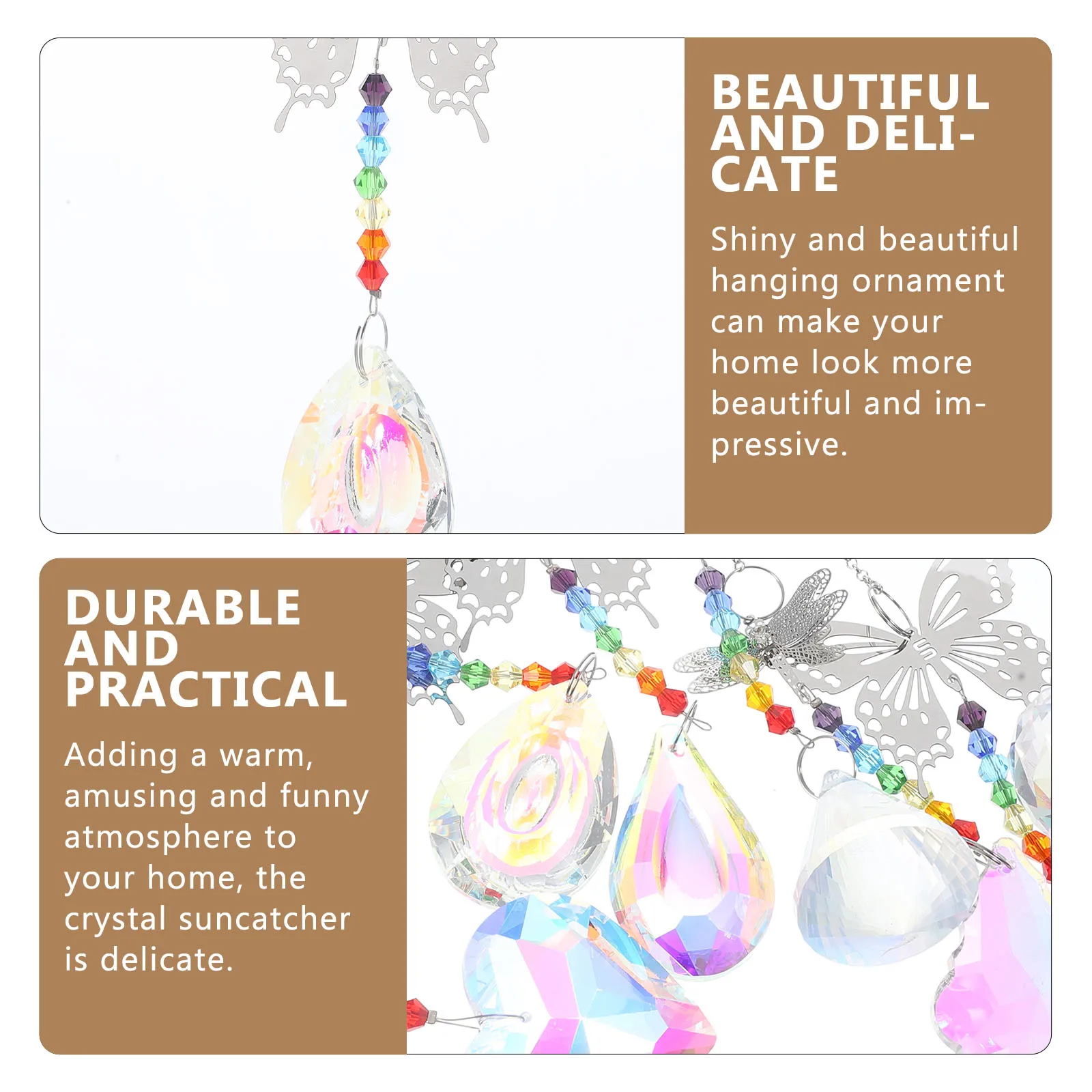 

6 Pcs Crystal Ball Prism Window Visor Rainbow Maker Butterfly Dragonfly Pendant Sun Catcher Hanging nament For Home Garden