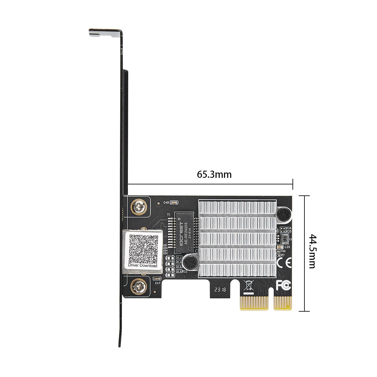 IOCREST Game PCIE Card 2500Mbps Gigabit Network Card 10/100/1000Mbps RTL8125B RJ45 Wired Computer PCI-E 2.5G Network Adapter LAN