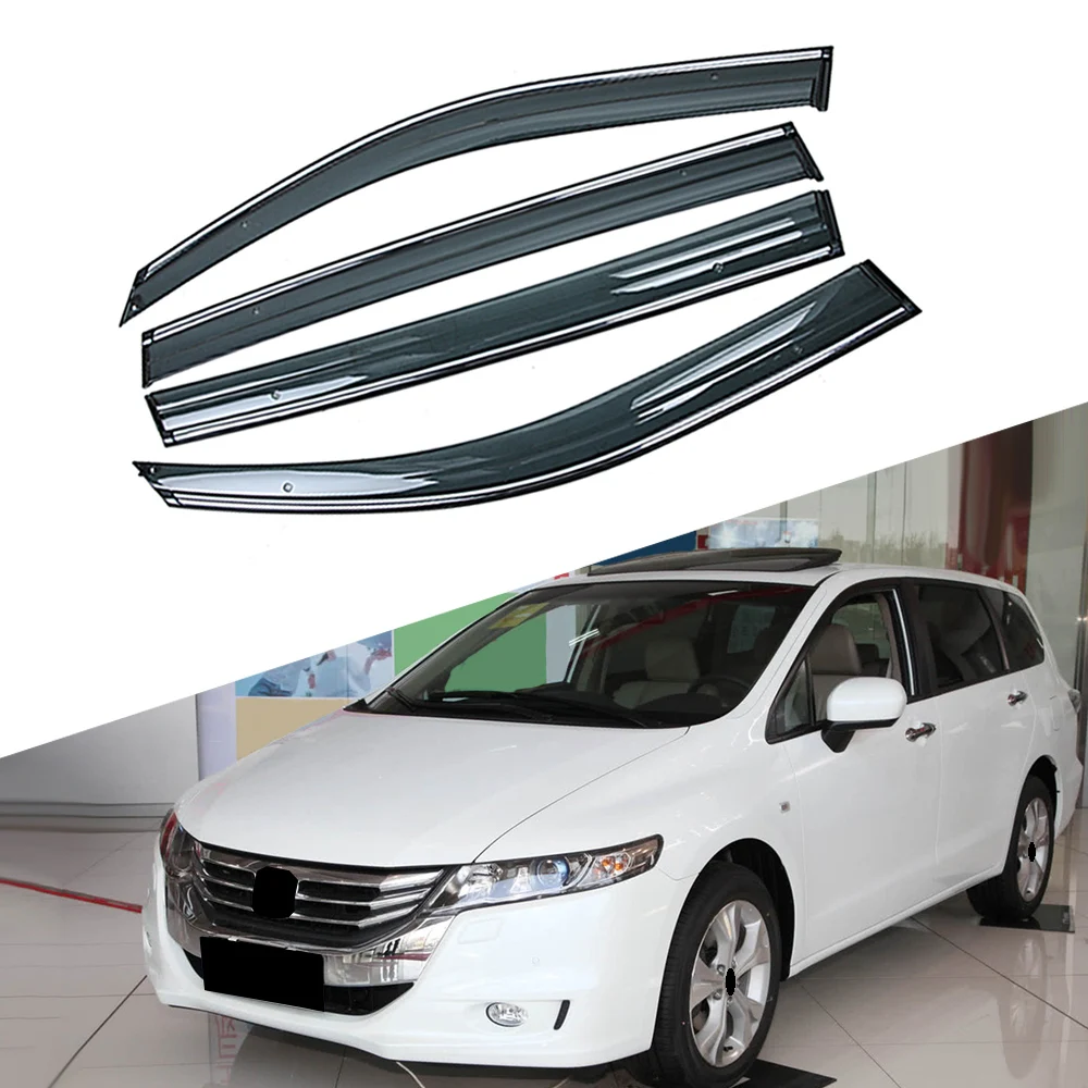 

For HONDA ODYSSEY 4TH Generation RB 2008-2013 Car Window Sun Rain Shade Visors Shield Shelter Protector Cover Frame Sticker