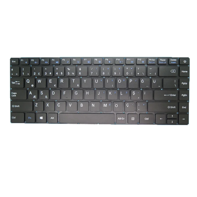 Teclado portátil para Vestel, Preto, Inglês, EUA, Turquia, TR, Frame, Nota V, 1341, Novo