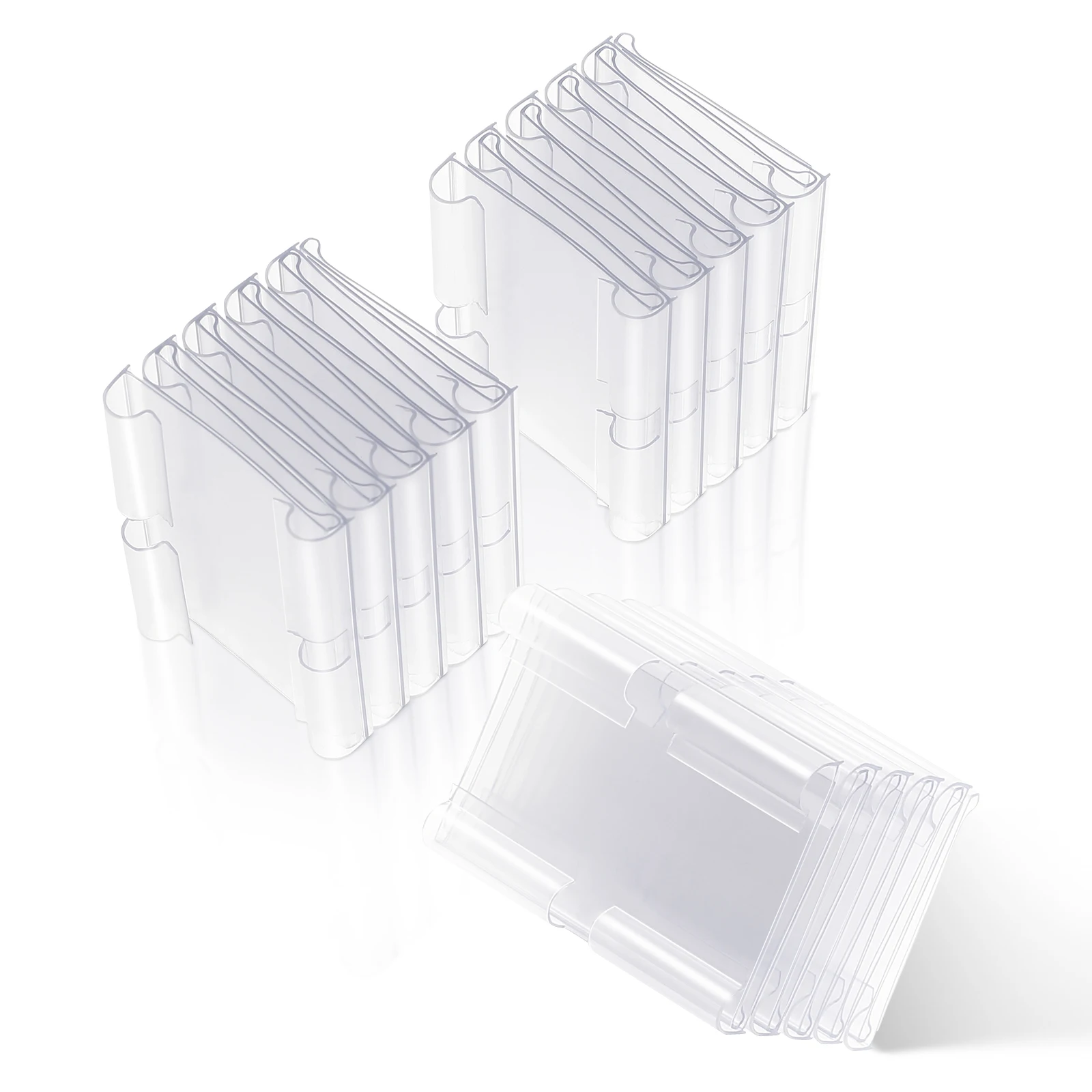 

60 Pcs Supermarket PVC Label Holders Transparent Clip Shelf Tags Reusable Price Signs Storage Bin Labels Market Hooks