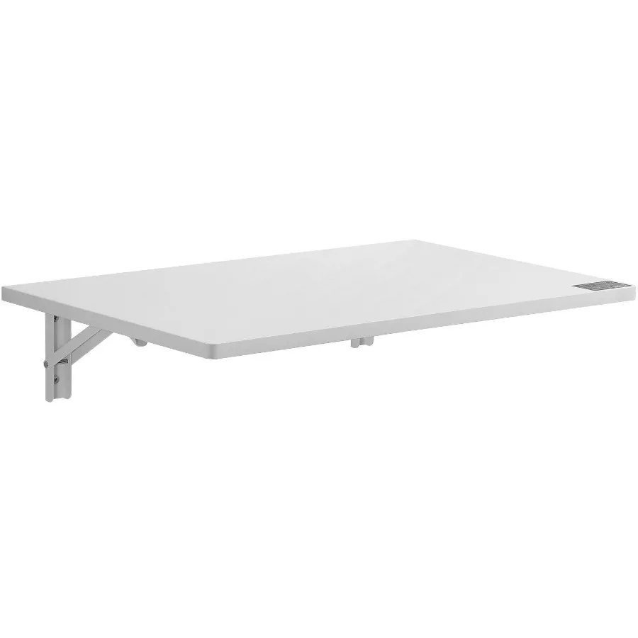 

Wall Mounted Folding Table 23.62 x 15.75 Wall Mount Drop Leaf Table Floating Desk with Iron Bracket Fold Down Desk for Small S