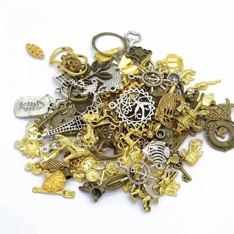 100-300 Uds. Colgante mixto de plata tibetana, dijes de animales, cuentas para hacer joyería, pulsera, pendientes, collar, manualidades DIY, dijes artísticos