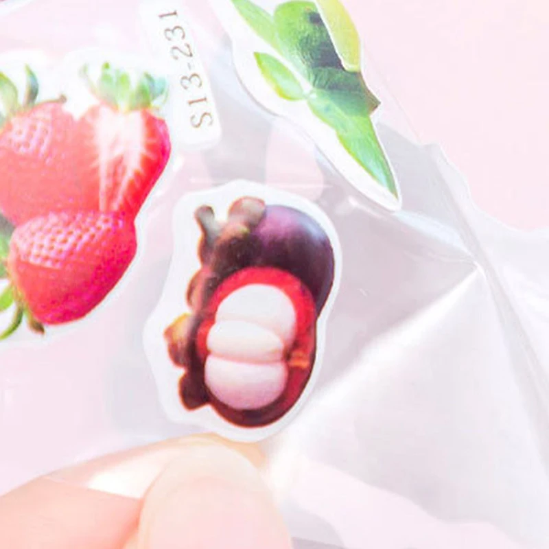 6~24pcs Stationery Stickers Fruits Vegetables Various Styles Reusable Office Cultural Educational Supplies School Rewards TMZ