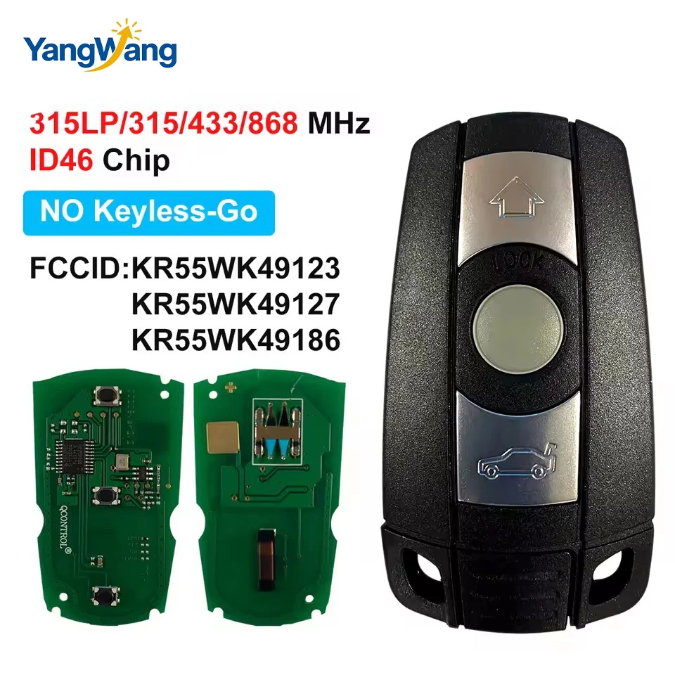 YangWang 315/315LP/433/868Mhz Car Remote Smart Key For BMW 1/3/5/7 Series X5 X6 Z4 CAS3 Systems KR55WK49127 ID46 Chip