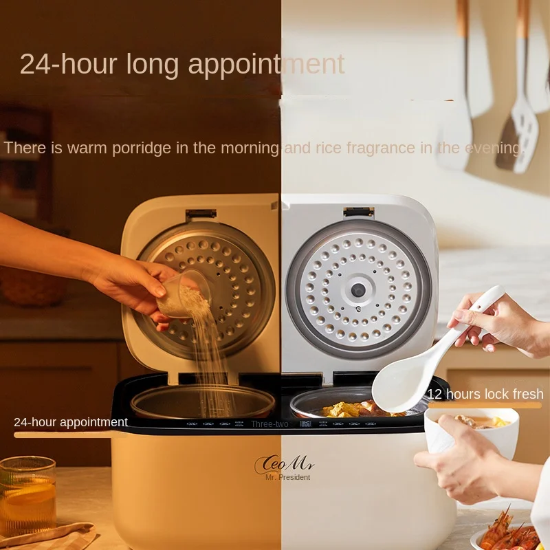 Intelligent Touch Screen 5L Double-Bile Rice Cooker New Multi-Functional One-In-One Home Kitchen Appliance Measuring Cup