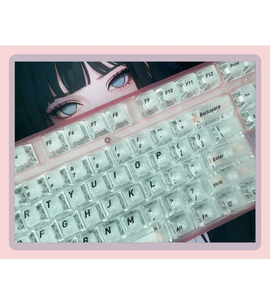 Personalized keycaps 118 keys small full set original height keycaps with regular engraving four-sided sheer top matte keycaps