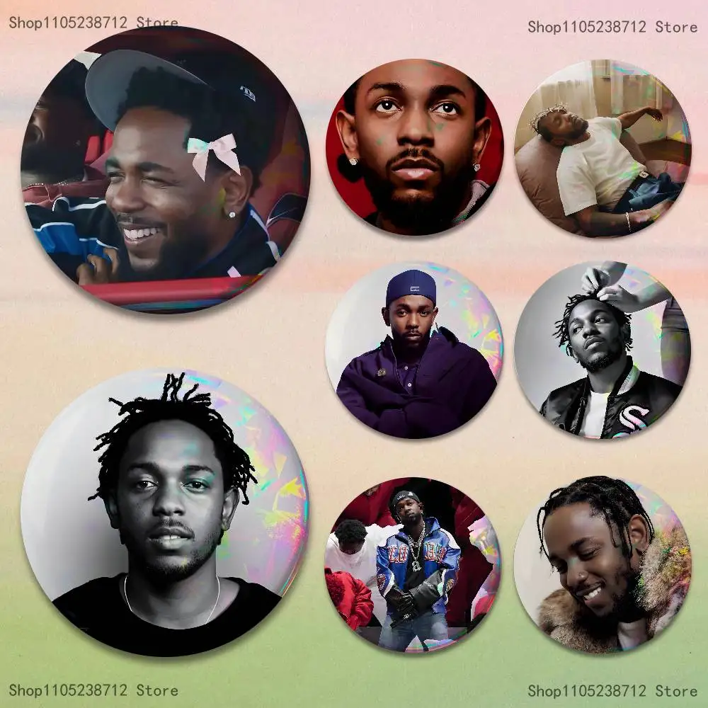 rapper k-kendrick l-lamar Button Pin Bright Printed Icon Gift For Friends Badge Collar Brooch Lapel Pin Metal