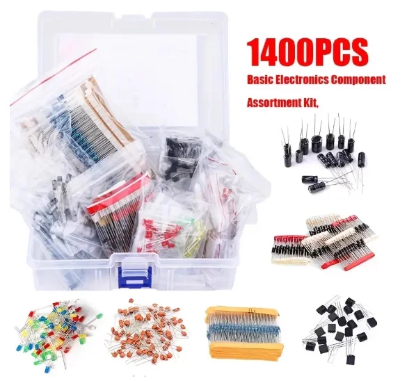 

1390 pieces 6 types of component packages: resistor package, electrolytic capacitor package, LED light-emitting diode
