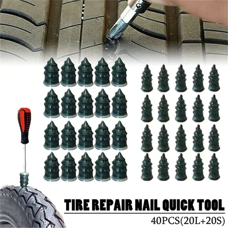 Tire Puncture Repair Nails for Car Motorcycle Scooter Bike Vacuum Tyre Repairing Rubber Metal Nail Set Car Accessories