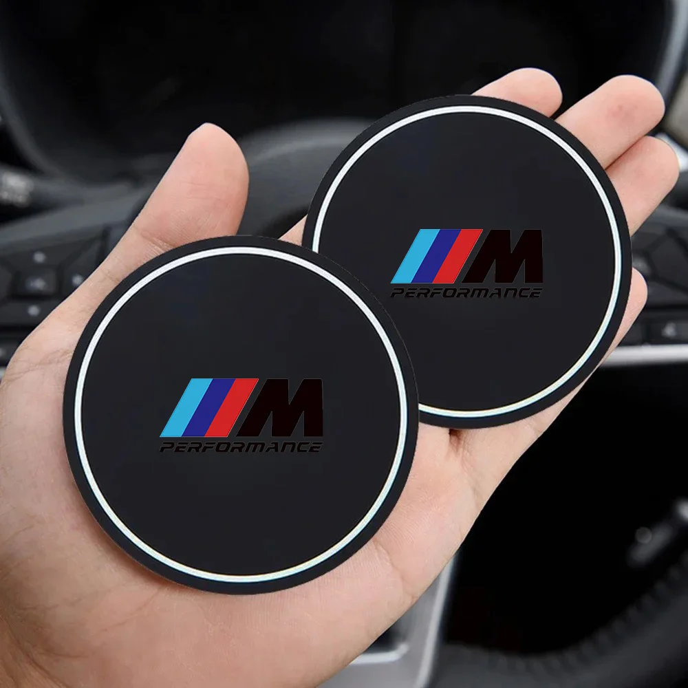 2Pcs Car Coaster Water Cup Bottle Holder Anti-slip Pad Mat Silica Gel For BMW 3 M M3 M5 F10 X1 X3 X5 Performance car accessories