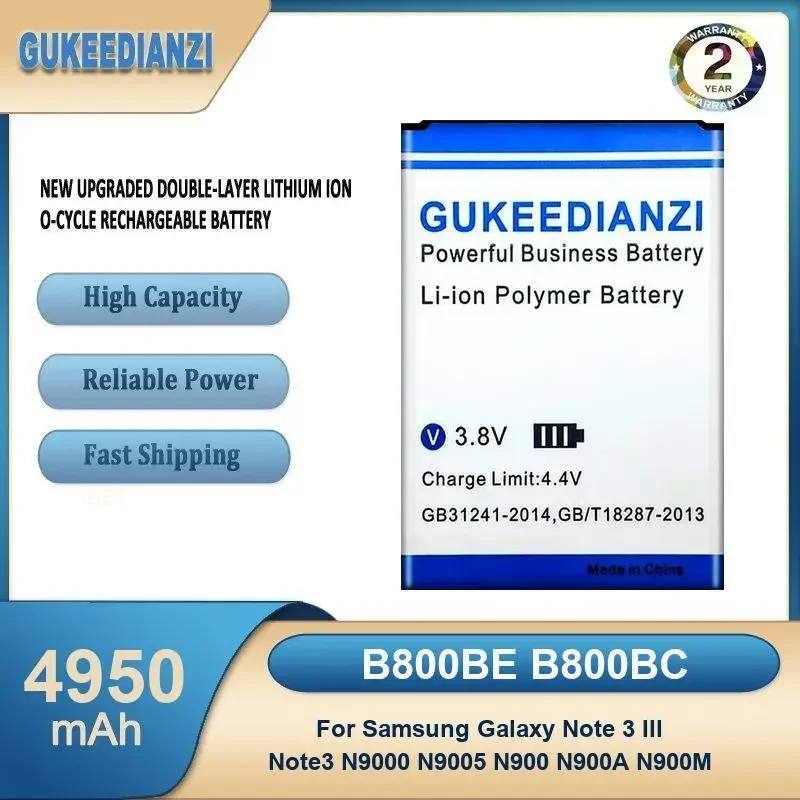

B800BE B800BC 4950mAh High Capacity Mobile Phone Battery For Samsung Galaxy Note 3 III Note3 N9000 N9005 N900 N900A N900M