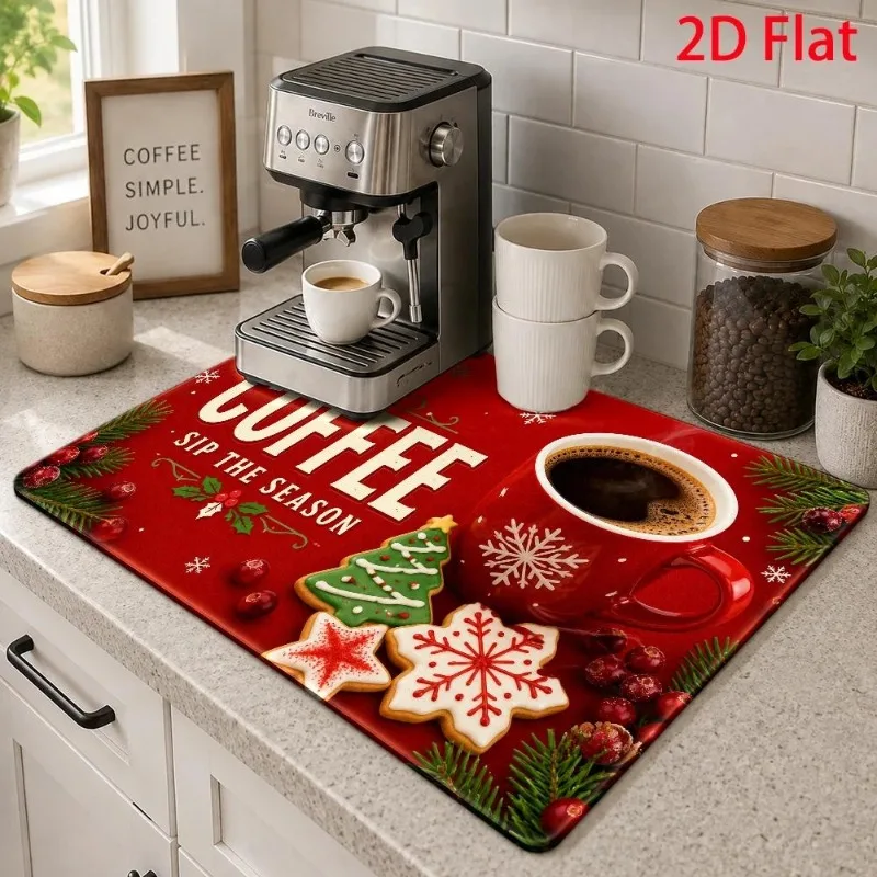 Tableware Drainer Pad Fast Drying Thanksgiving Pumpkin Donut Kitchen Table Heat Resistant Cushion