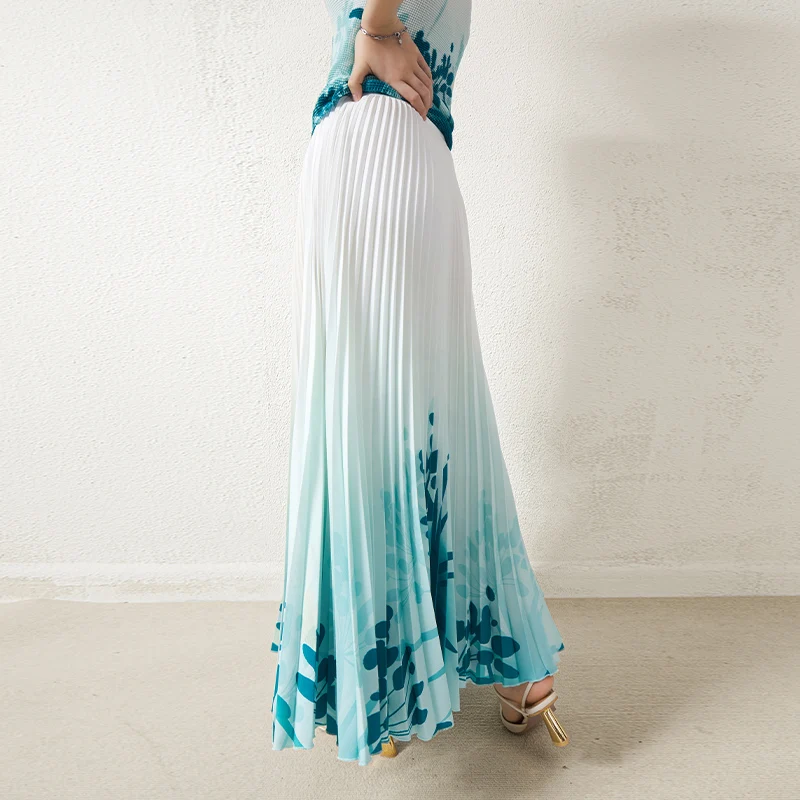 الجملة عالية الجودة مياكي مطوي مطاطا تمتد الأعلى وتنورة مطوي 2 قطعة تنورة مجموعة المرأة الصيف مجموعة