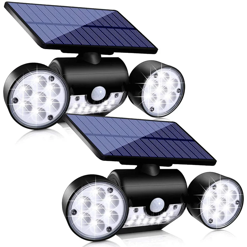 

Solar Motion Sensor Lights Outdoor Waterproof 3 Heads Security Solar Lights 30 LED 360°Adjustable Head Spotlights for Garage