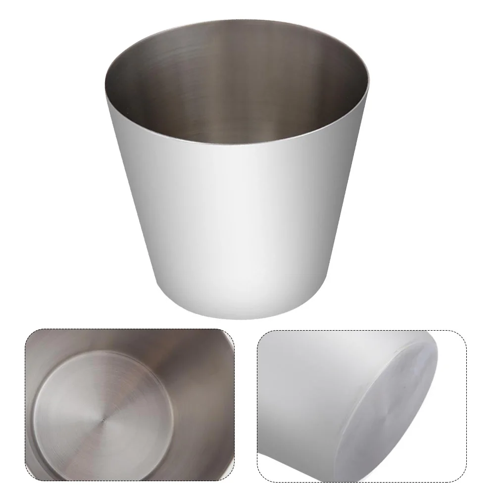 

Stainless Steel French Fries Cup Snack Container For Juice Cocktails Drinks Home Hotel Party Ktv Use Silver Glass Cup