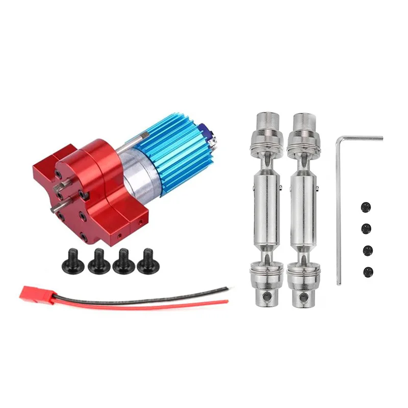 For WPL MN Full Metal Gearbox with Metal Teeth 370 Gearmotors Military Semi Trucks Pickup Trucks  Drive Shafts
