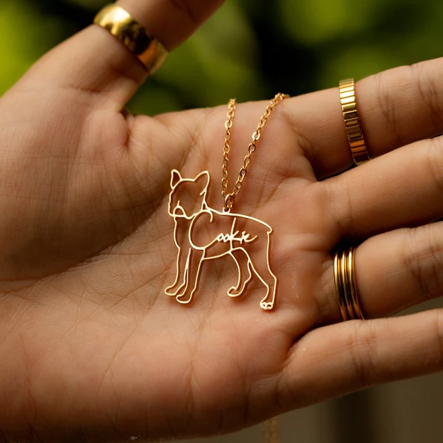 Custom Companion Dog Outline Name Necklace Women Girl Chail Jewelry Stainless Steel Cute Pet Dog Nickname Pendant Necklace AliExpress