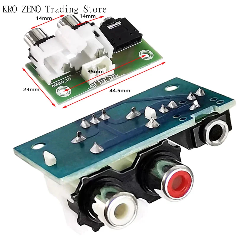 Plastic  3.5MM Audio Socket Dual AV Lotus Socket Input To XH2.54-3P Output Adapter Small Board For Audio Cable  Lotus Socket