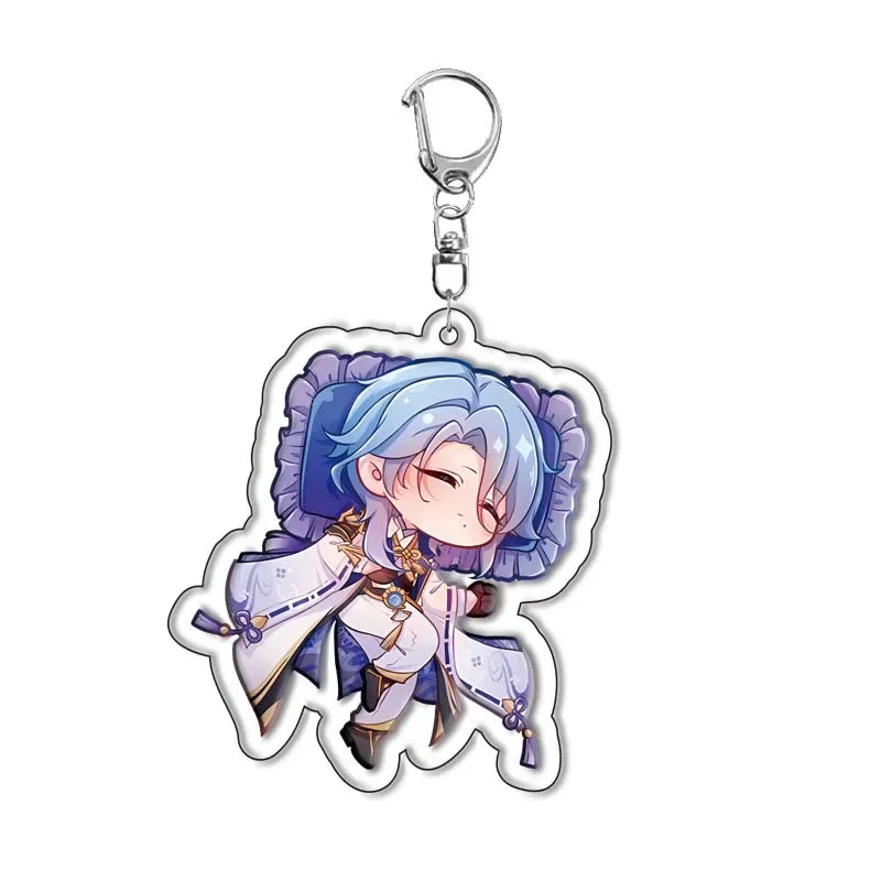 Game Anime Genshin Impact Keychain Wanderer Kirara Kamisato Ayato Diluc Kaeya Accessories Key Chain Women Pendant Cartoon Badge