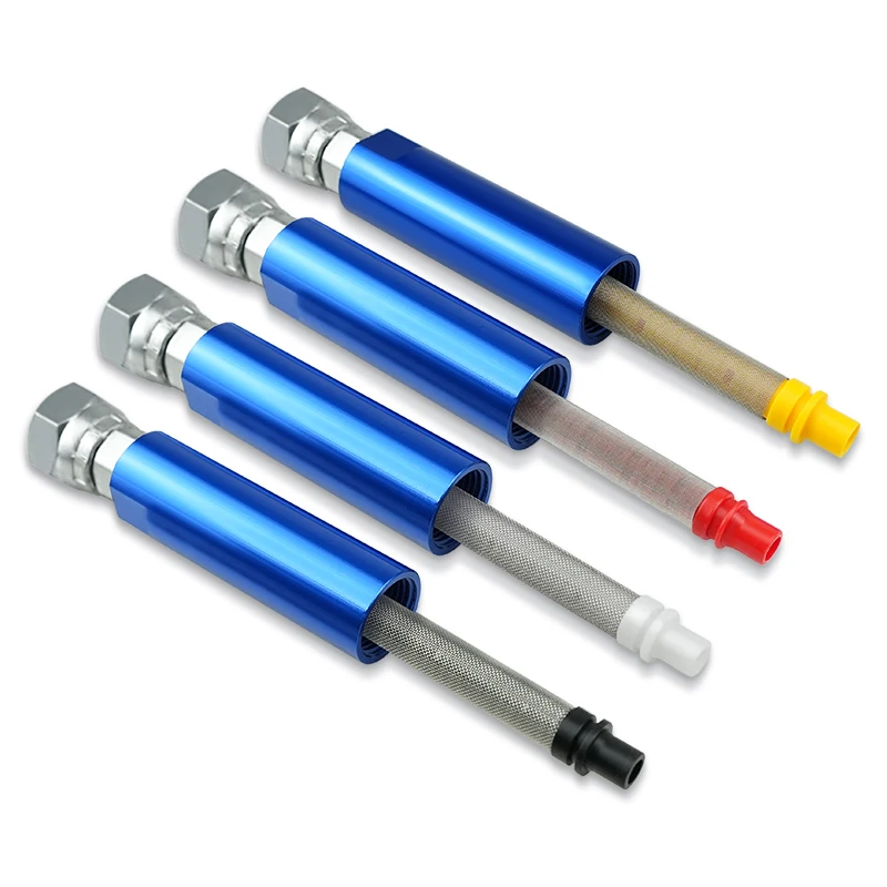 Blue Airless Spray Machine Filter With Two Connector Joint Adapters Airless Paint Spray Gun Accessories