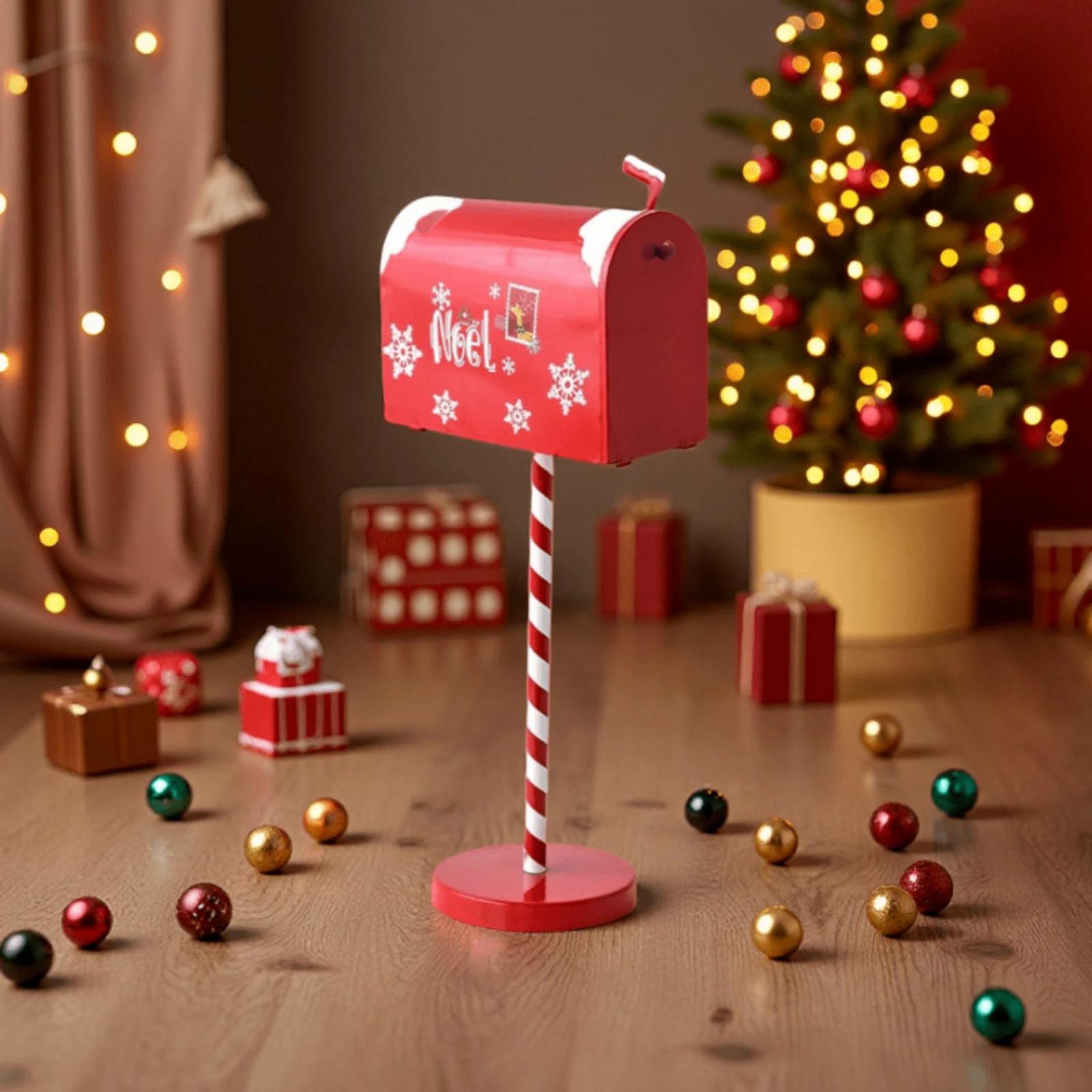 Christmas Mailbox Statue Decorations Iron Mailbox Mailbox Hotel Front Desk Decoration Ornaments For Party Outside Garden