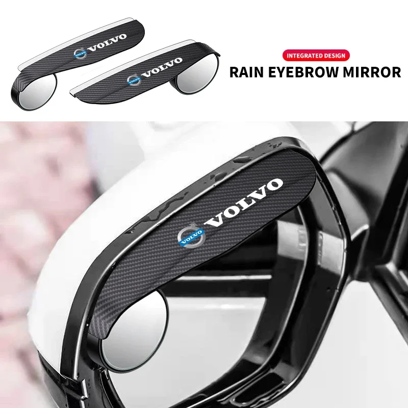 

2 шт. автомобильное зеркало заднего вида от дождя и бровей, маленькое круглое зеркало на 360 градусов для Volvo V40 V60 V90 XC40 XC60 XC90 S60 S90