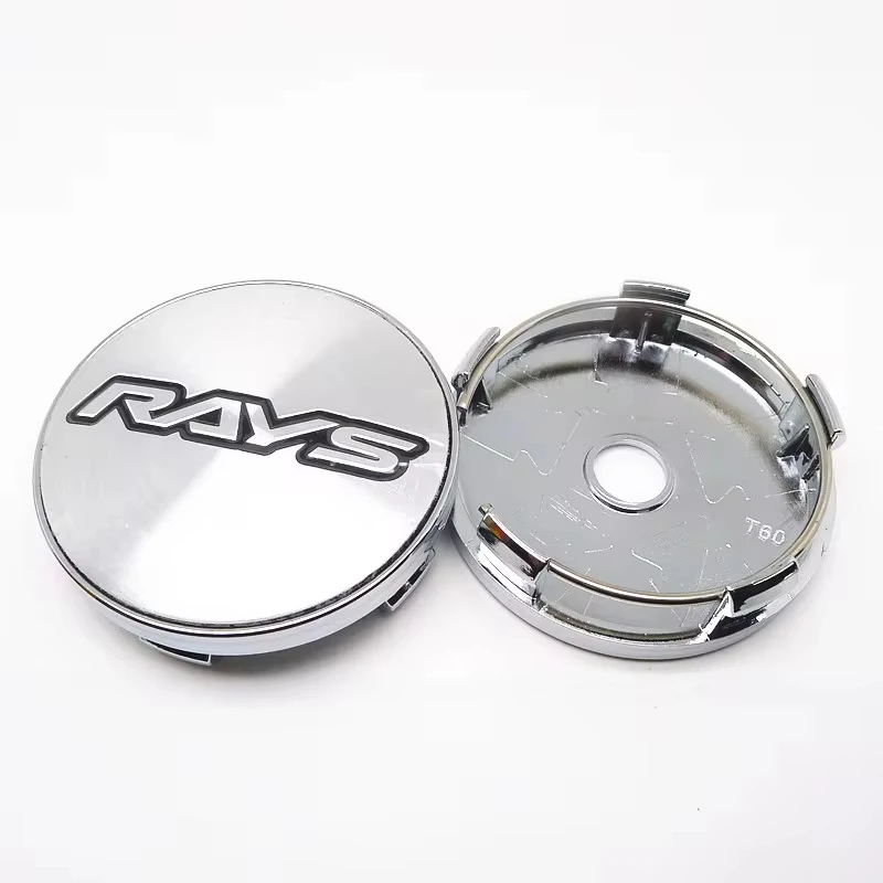 4PCS 56MM 60MM RAYS Emblem Wheel Center Hub Cap Car Rims Dust-proof Cover Hubcaps Sticker Auto Styling Accessories