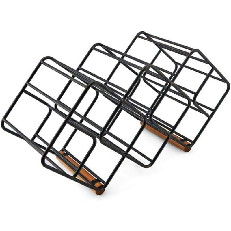 Gourmet Basics by Mikasa 12-Bottle Metal Stackable Wine Storage Rack, Antique Black