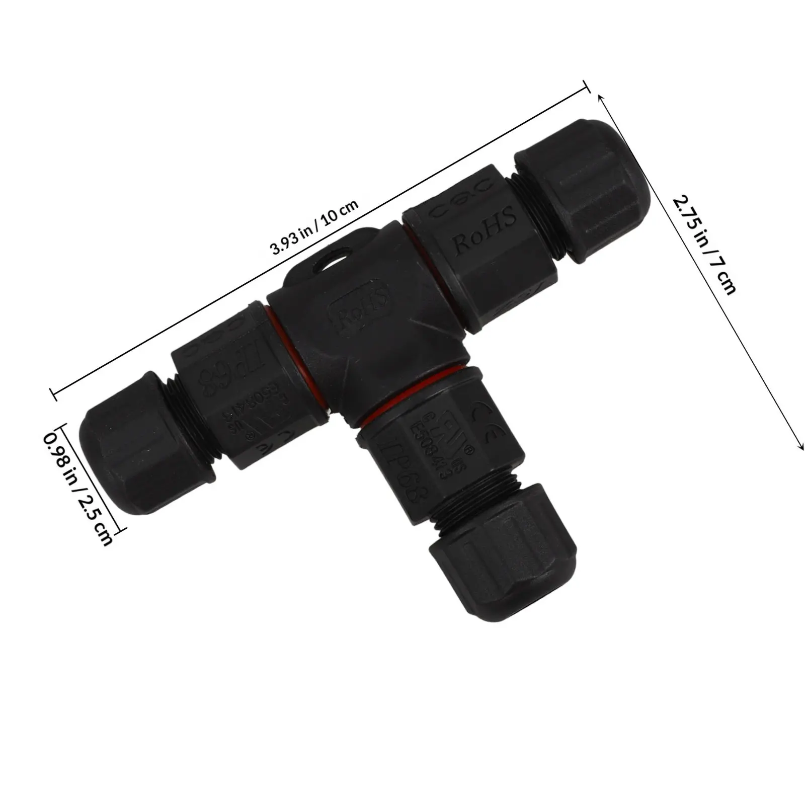 2Pcs PVC Waterproof Cable Junction Box T-Coupler IP68 Seal Rubber Washer for Garden Home Construction Cable