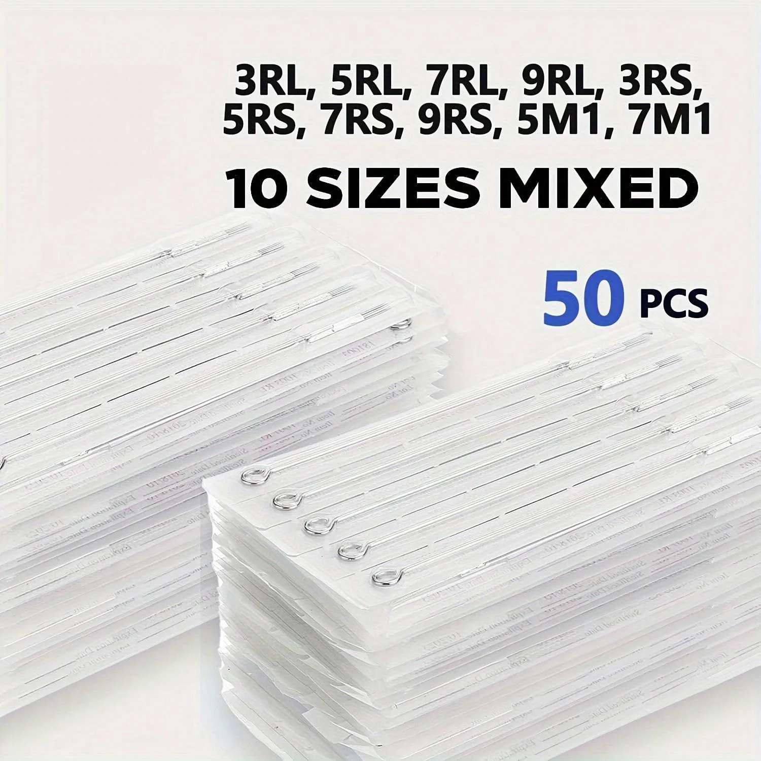 SUANGL100/50PCS Sterilized Tattoo Needles 1 3 5 7 9 RL RS M1 RM Tattoo Needle for Tattoo Permanent Makeup Machine，Tattoo Supply