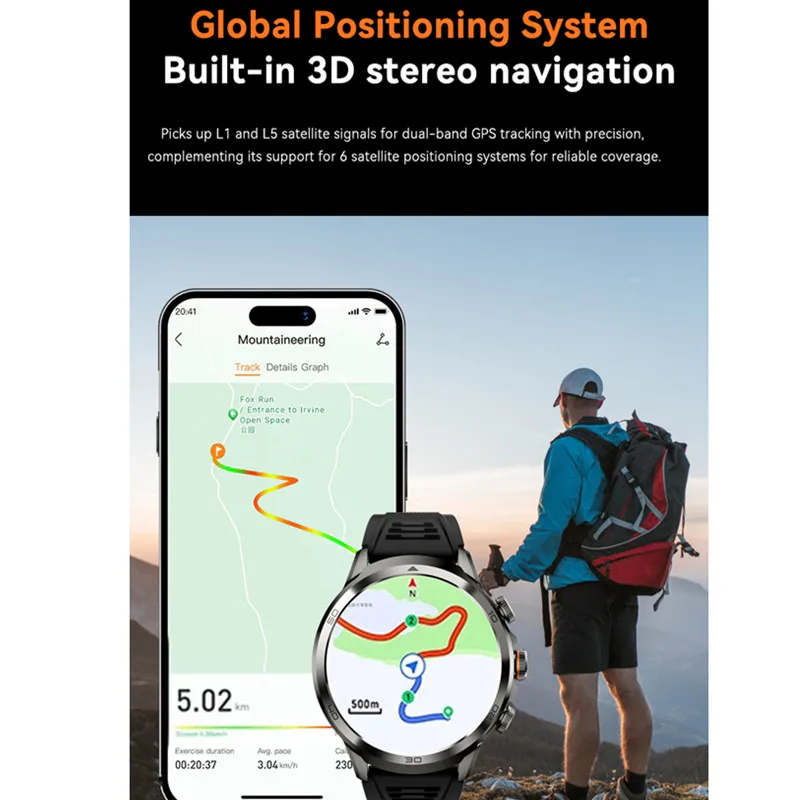 스마트 워치 남성용 4G SIM 카드, Whatsapp GPS 와이파이 회전 카메라, 900W 구글 플레이 스토어 앱 다운로드, 아몰레드 스크린 스마트워치 2024