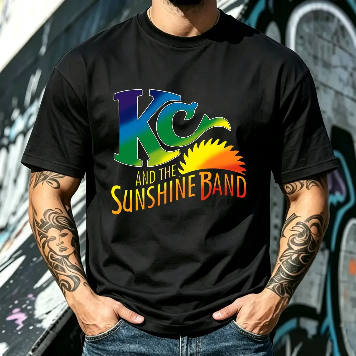 washed T Shirt Funk Music KC and the Sunshine Band Get Down Live Amazing Grace long or short sleeves vintage Washed Casual